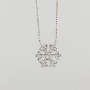 Necklace Sterling Silver 925  Snow Flake CZ